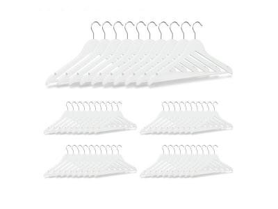 HELLOSHOP26 Lot de de 50 cintres avec encoches en bois blanc 13_0002505 