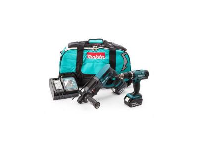MAKITA Combopack Perceuse et Perforateur SDS-Plus 18V (2x4,0 Ah) -  DLX2025M