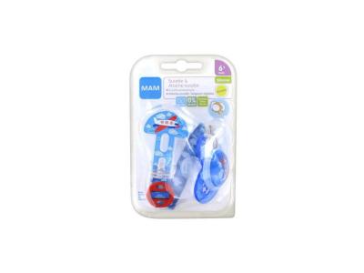 MAM Kit sucette et attache-sucette 6 mois+ &eacute;l&eacute;phant rose -  