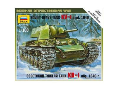 ZVEZDA Maquette  Char lourd sovi&eacute;tique KV-1- 1/100 - Maquette militair