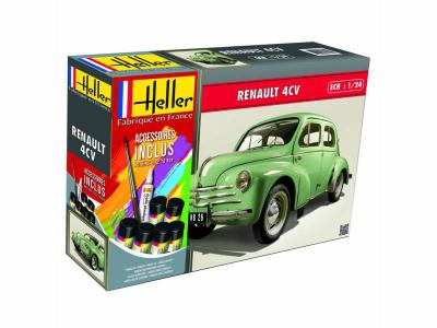 HELLER Maquette  STARTER KIT (Kit de d&eacute;marrage) Renault 4 CV- 1/24 - M