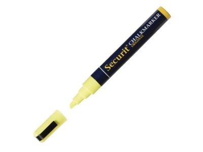 SECURIT Marker Pen tableau - ligne 6mm Jaune. &agrave; base d'eau.