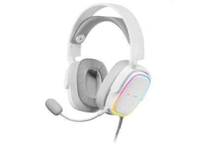 MARS GAMING Casque Gamer RGB  MHAXW Blanc 53mm HiFi mic Amovible 