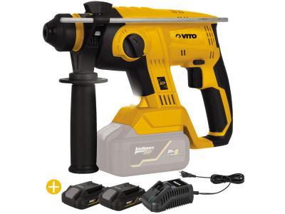 VITO Marteau Perforateur sans fil SDS PLUS 20V + 2 batteries Lithium 4AH + Chargeur rapide  EGO LI