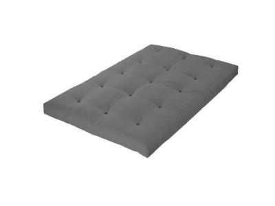 DREAMEA LOVEA Matelas Futon Coton gris clair 140x190