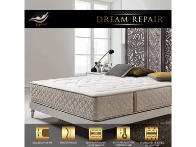 SIMPUR Matelas 200x200 dream repair mousse de confort multizone &eacute;paisseur 30 cm confort th&eacute;rapeutique et