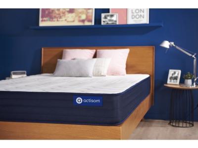 ACTISOM  Matelas 90x190 Ressorts ensach&eacute;s et M&eacute;moire de forme 5zones de confort 