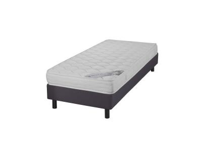 EBAC Matelas et sommier 90x190 Mousse - Newkit - Soutien medium - Sommier d&eacute;mont&eacute; - Gris