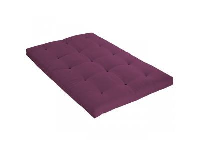 IDLITERIE Matelas futon aubergine en coton 160x200 AUBERGINE PRUNE