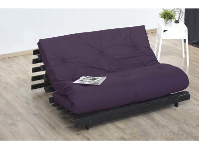 IDLITERIE Matelas Futon Coton Couleur - Aubergine, Dimensions - 140 x 190 cm 