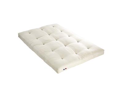 TERRE DE NUIT  - Matelas futon &eacute;cru coeur en latex 140x190 - Ecru