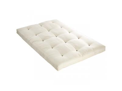 TERRE DE NUIT  - Matelas futon &eacute;cru en coton 90x200 - Ecru
