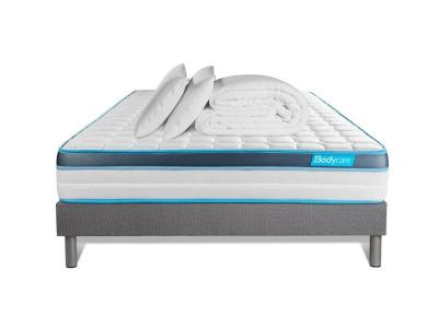 BODYCARE Matelas + sommier 140x190 + couette + 2 oreillers  BodyFit