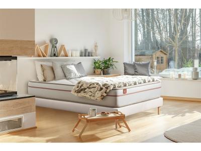 MARMOTTES & CO Ensemble LE PAISIBLE Memoire de forme BioVisco sommier Blanc