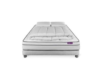 SEPTNUITS Pack matelas sommier Ressorts ensaches memoire de forme 5 zones de confort MAXI epaisseur