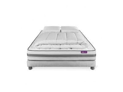 SEPTNUITS Matelas + sommier 140x200 + couette + 2 oreillers Pack Memo spring 140x200 cm