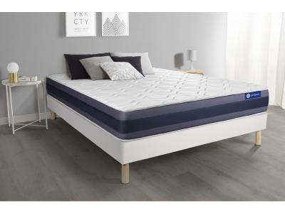 ACTISOM Ensemble matelas Memoire de forme ACTIMEMO MORPHO Maxi epaisseur 5zones de confort sommier KIT blanc