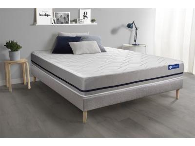 ACTISOM Ensemble matelas ACTIMEMO SOFT 3 zones de confort sommier KIT gris