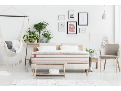 MARMOTTES & CO Ensemble LE DOUX Memoire de forme 3 zones de confort sommier Blanc