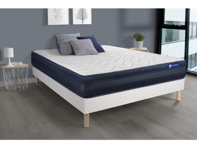 ACTISOM Matelas + sommier 140x200 ressorts ensach&eacute;s et m&eacute;moire de forme  - Actiflex tech