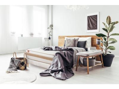 MARMOTTES & CO Ensemble LE RAFFIN&Eacute; Ressorts ensaches Memoire de forme BioVisco Maxi epaisseur sommier Blanc