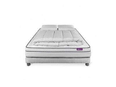 SEPTNUITS Pack matelas sommier Ressorts ensaches memoire de forme 5 zones de confort MAXI epaisseur