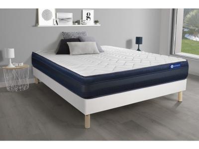 ACTISOM Ensemble matelas ACTIMEMO TECH Memoire de forme Maxi epaisseur 5 zones de confort sommier KIT blanc