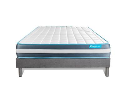 BODYCARE Ensemble matelas BodyForm a Memoire de forme 3 zones sommier kit gris