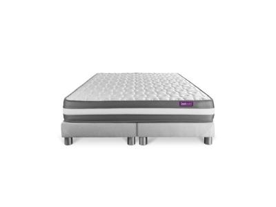 SEPTNUITS Ensemble Memo plus M&eacute;moire de forme Double sommiers Blanc