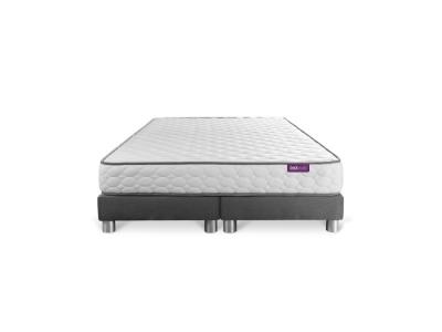 SEPTNUITS Matelas M&eacute;moire de forme 160x200 + double sommier gris 80x200 Memo