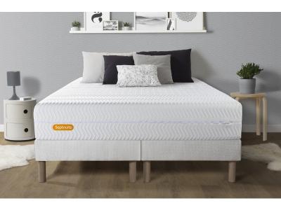 SEPTNUITS Ensemble Memo bio M&eacute;moire de forme Double sommiers Blanc