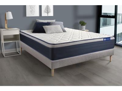 ACTISOM Matelas + sommier 160x200 ressorts ensach&eacute;s et m&eacute;moire de forme  - Actiflex max