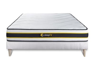 SLEEPFIT Ensemble sommier matelas FLEXY ressorts ensaches et memoire de forme