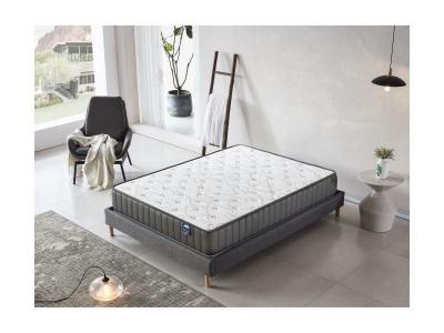 NOVEMBER SLEEP Matelas + sommier 180x200 cm M&eacute;moire de forme 16cm + Sommier deco tissu gris 180x200cm