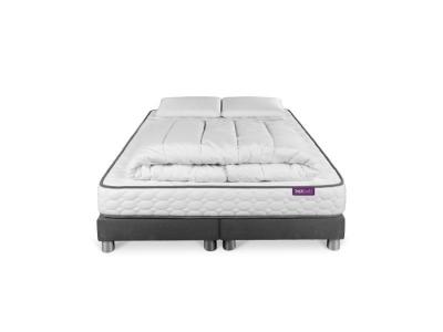 SEPTNUITS Matelas + sommier 180x200 + couette + 2 oreillers Pack Memo 180x200 cm