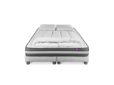 SEPTNUITS Matelas + sommier 180x200 + couette + 2 oreillers Pack Memo plus 180x200 cm