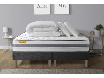 SEPTNUITS  Memo Spring 180x200 cm - Gris