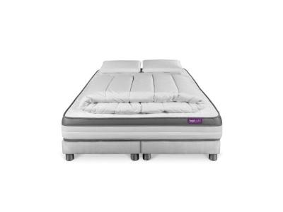 SEPTNUITS Matelas + sommier 180x200 + couette + 2 oreillers Pack Memo zen 180x200 cm