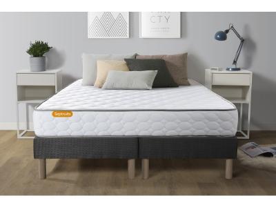 SEPTNUITS Matelas m&eacute;moire de forme 180x200 + double sommiers gris 90x200 memo