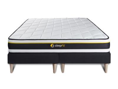SLEEPFIT  - Ensemble matelas sommier Soft 180 x 200 cm - Couleur : Noir