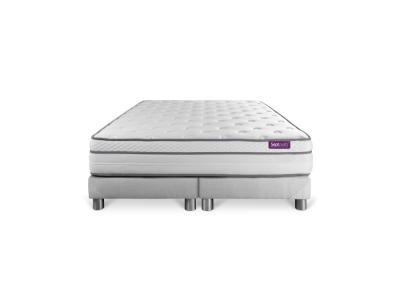 SEPTNUITS Ensemble Memo luxe Ressorts ensach&eacute;s et m&eacute;moire de forme Double sommiers Blanc