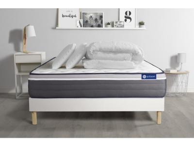 ACTISOM Matelas + sommier 200x200 + couette + 2 oreillers  - Actilatex plus