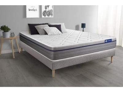 ACTISOM Ensemble Matelas Sommier 200x200 cm - Sommier Gris (en kit) - ActiMemo Zen