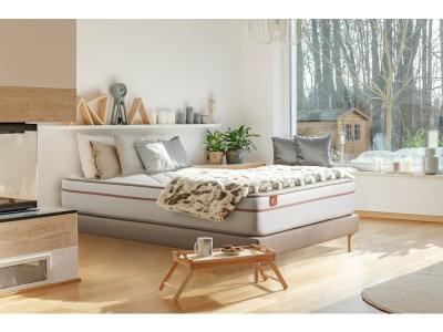 MARMOTTES & CO Ensemble LE PAISIBLE Memoire de forme BioVisco sommier kit Beige