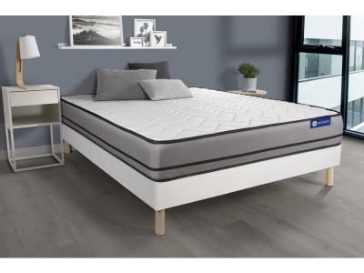 ACTISOM Ensemble matelas ACTIFLEX NIGHT RESSORTS ENSACHES 3 zones de confort sommier KIT blanc