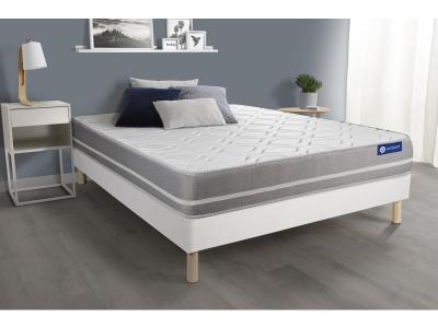 ACTISOM Ensemble matelas Ressorts ensaches ACTIFLEX TOUCH 3 zones de confort sommier KIT blanc