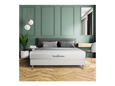 ROYAL PALACE BEDDING Ensemble Lancaster Ressorts ensach&eacute;s et m&eacute;moire de forme Sommier en kit Blanc