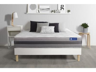ACTISOM Ensemble Matelas Actilatex Relax Latex Et M&eacute;moire De Forme 90x190 Cm Maxi &Eacute;paisseur 5zones De Confort + Sommier Kit