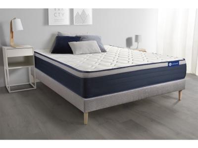 ACTISOM Ensemble 90x190 Matelas Latex et m&eacute;moire de forme Sommier kit Gris