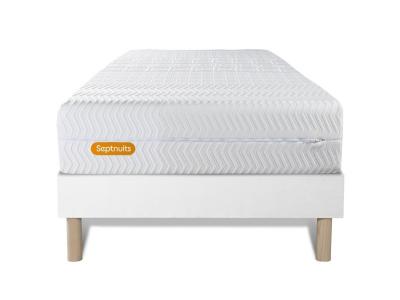 SEPTNUITS Matelas + sommier 90x190 m&eacute;moire de forme Ensemble Memo bio 90x190 cm